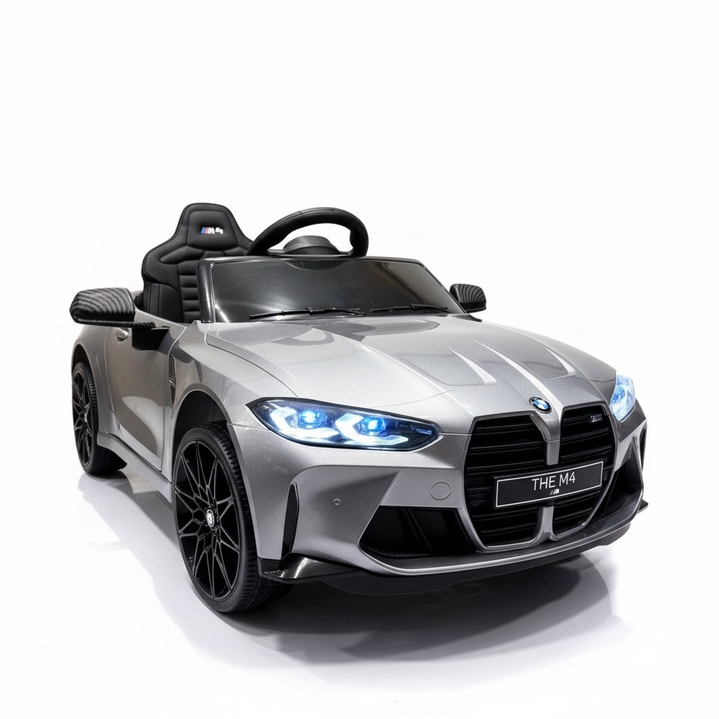BMW M4 12V | Coche eléctrico infantil - gris