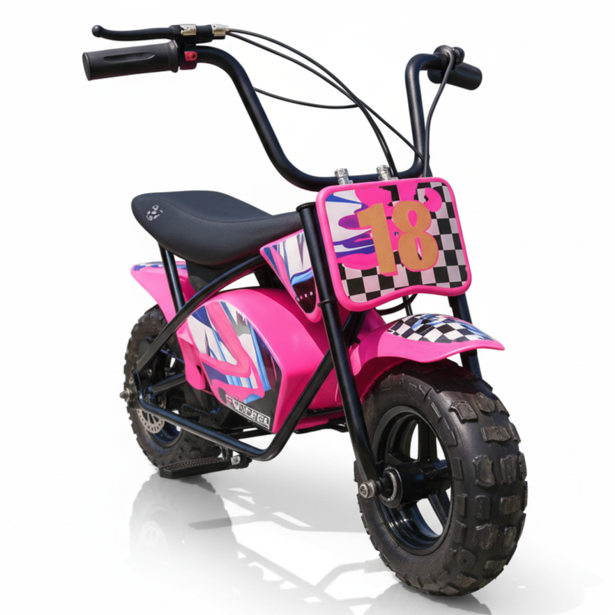 CarKiddo | Moto de cross eléctrica Monkey - rosa | Máx. 16 km/h