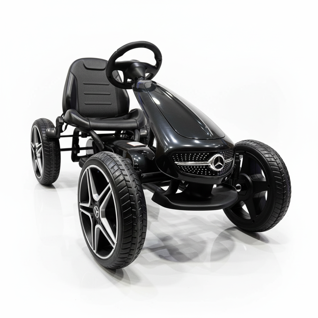 Mercedes | Kart de pedales con neumáticos de goma - negro