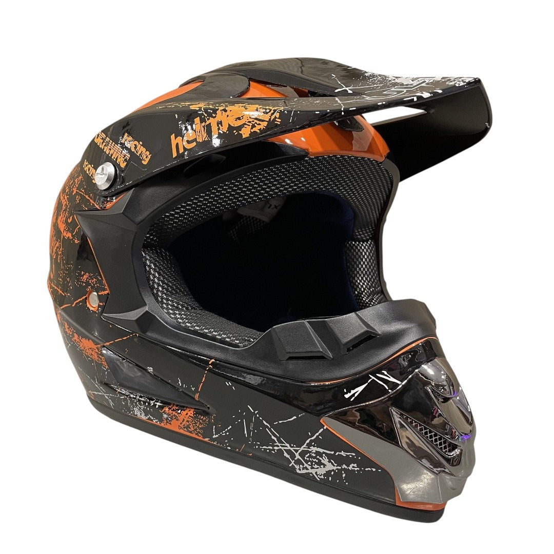 CarKiddo | Casco de motocross infantil - naranja