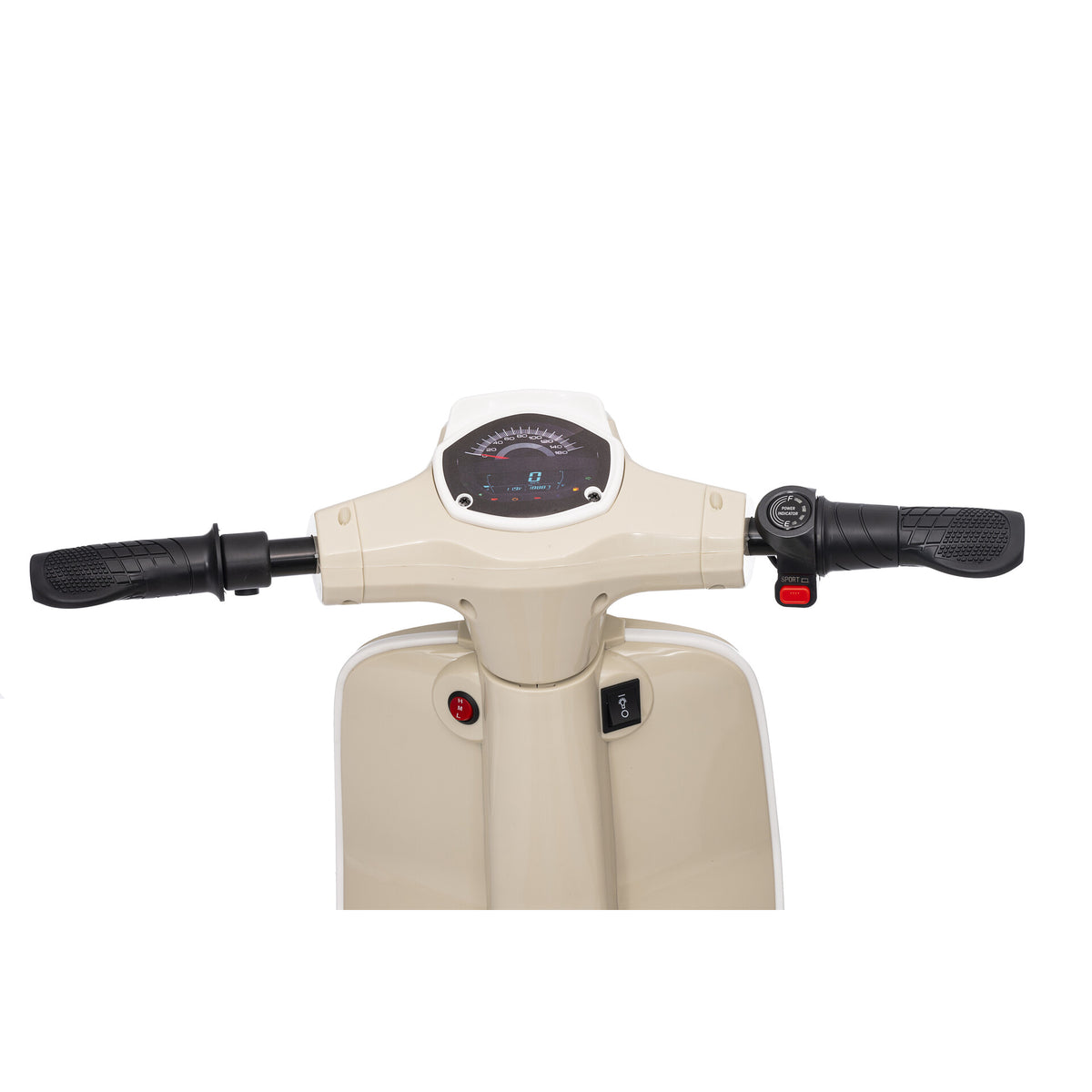 Scooter eléctrico infantil 24V 350W Beige - Manillar e indicador de batería