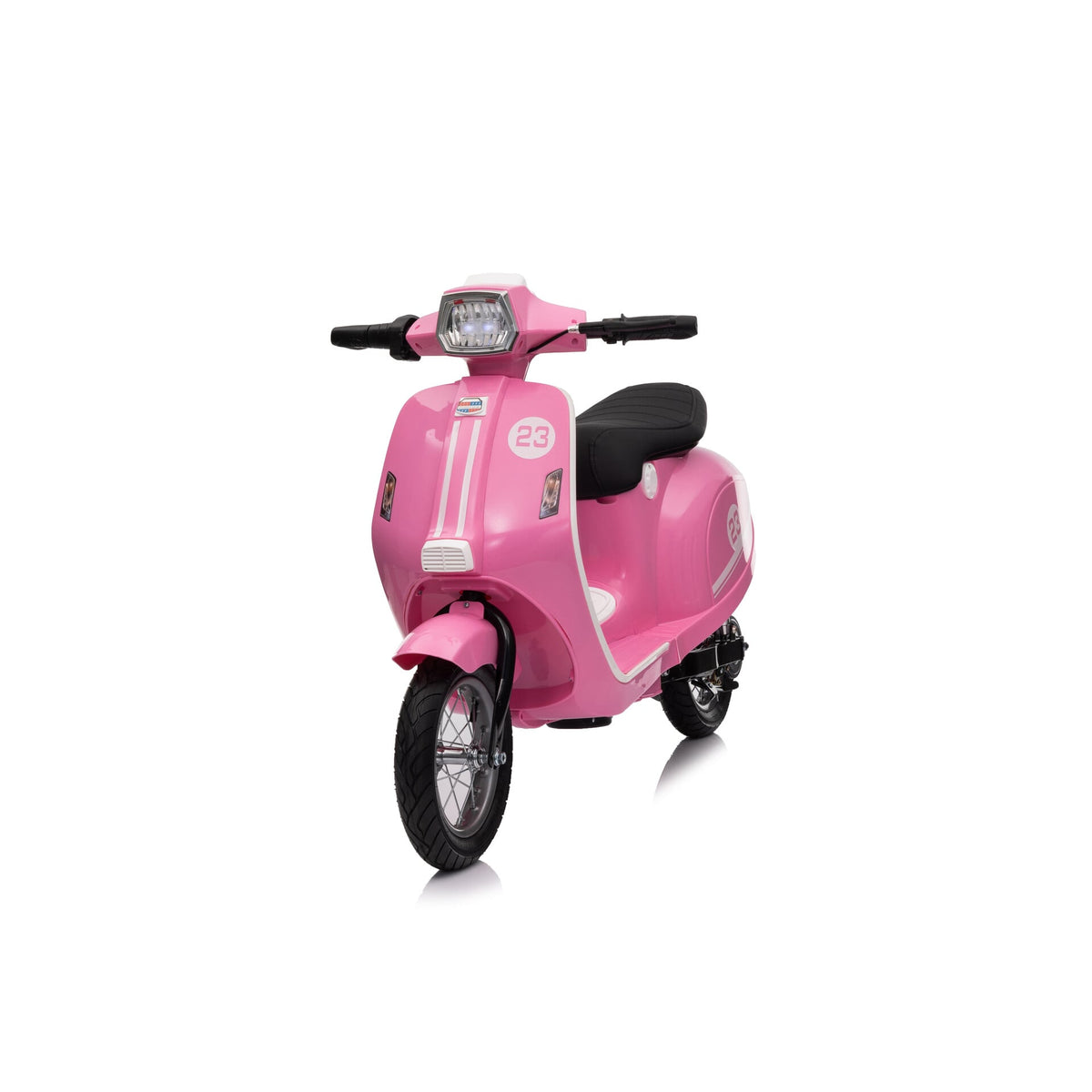 Scooter eléctrico infantil 24V 350W Rosa - Vista frontal oblicua