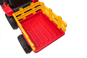 CarKiddo | Tractor eléctrico infantil con remolque - rojo
