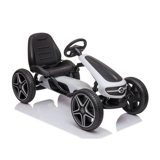 Mercedes | Kart de pedales con neumáticos de goma - blanco