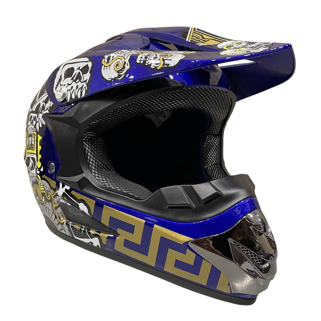 CarKiddo | Casco de motocross infantil - azul